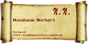 Nussbaum Norbert névjegykártya